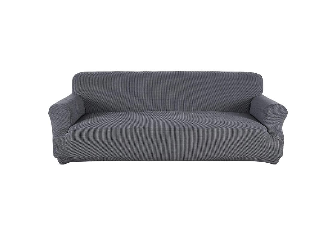Cubierta de sofá elástica y cómoda, funda protectora de sofá de 3 asientos con parte inferior elástica