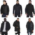 BRAVE SOUL MEN QUILTED HOODED PADDED BOMBER JACKET WARM BUBBLE PUFFER PUFFA COAT
