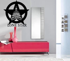 Texas Lone Star Cowboy State USA Map Decor Wall MURAL Vinyl Art Sticker M349
