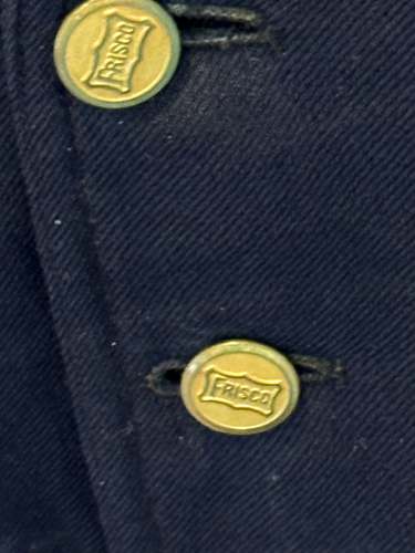 Cappotto e gilet vintage 1952 Frisco linee ferroviarie conduttore treno con insegne - Foto 15 di 24
