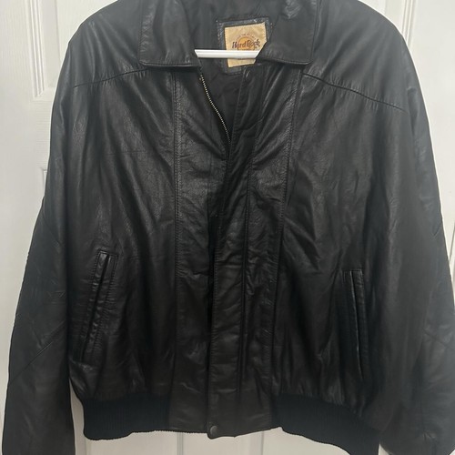 Vintage leather jacket, Hard Rock Cafe For Men, Full Zip. XL - Picture 4 of 9