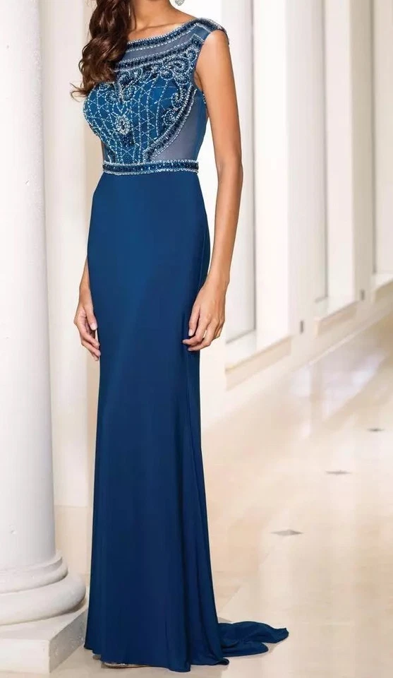 NUEVO Vestido Formal Medianoche Azul Marino Colección Sean Talla 0 #B237 Foto 2 de 4