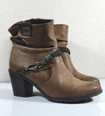 Marco Tozzi Schuhe Damen Stiefel Stiefelette Boots Braun Gr. 38 UK 7.5