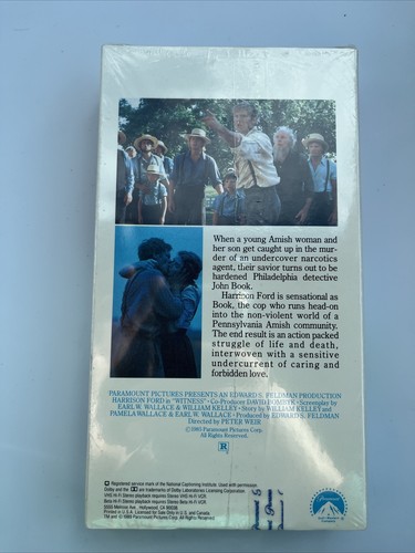 Witness VHS Sealed Brand New Harrison Ford Hi-fi Paramount Home Video New - Picture 2 of 6