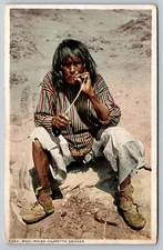 Postcard Arizona Moki Indian Cigarette Smoker c1913 20R