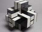 800+ Lego pcs! (2 lb 14 oz) 456 Puzzle Burr MADE FROM LEGOS unit 24!  Lt Gray — photo 2