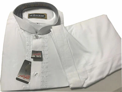 Shalwar Kameez Herren Herren Al-Qaiser schwere Stickerei ALLE GRÖßEN DESIGNER PAKISTANI - Bild 1 von 4