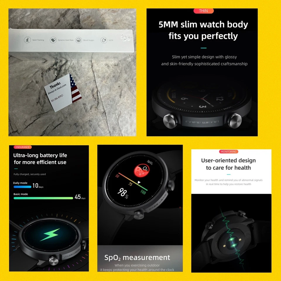 NEW Mibro Watch A1 Smartwatch Blood Oxygen SpO heart Rate Monitor Health Tracker - Image 3 of 4