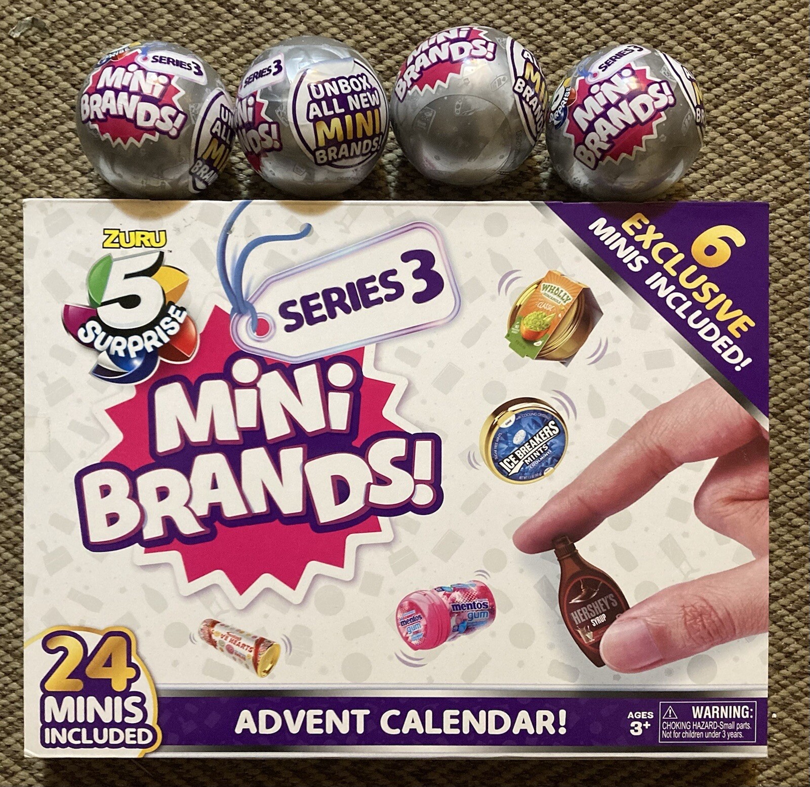 ZURU MINI BRANDS SERIES 3 24 SURPRISE PACK ADVENT CALENDAR WITH 4 SERIES 3  BALLS | eBay