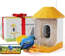 Smart Bird Feeder with Camera, 32G Card, AI Identify Birds Species, Capture Vide