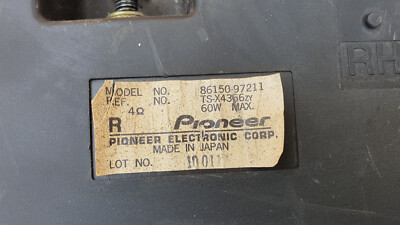 Pioneer Carrozzeria TS-X4366ZY Speakers Pair 60W OEM 86150-97211