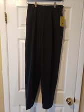 NEW VINTAGE LIZ CLAIBORNE WOMENS BLACK TAPPED SIDE LEG DRESS PANTS SIZE 10 KOREA