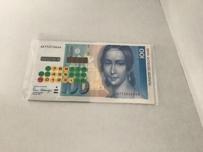 Taschenrechner Solar 100 DM Banknote Neu und in OVP-Hülle