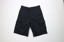 Vintage Y2K Dickies Mens Size 34 Faded Spell Out Loose Fit Cargo Shorts Black