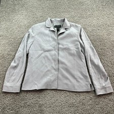 Liz Claiborne Blazer Womens 8 Gray Shoulder Pads Office Business Wear FLAW