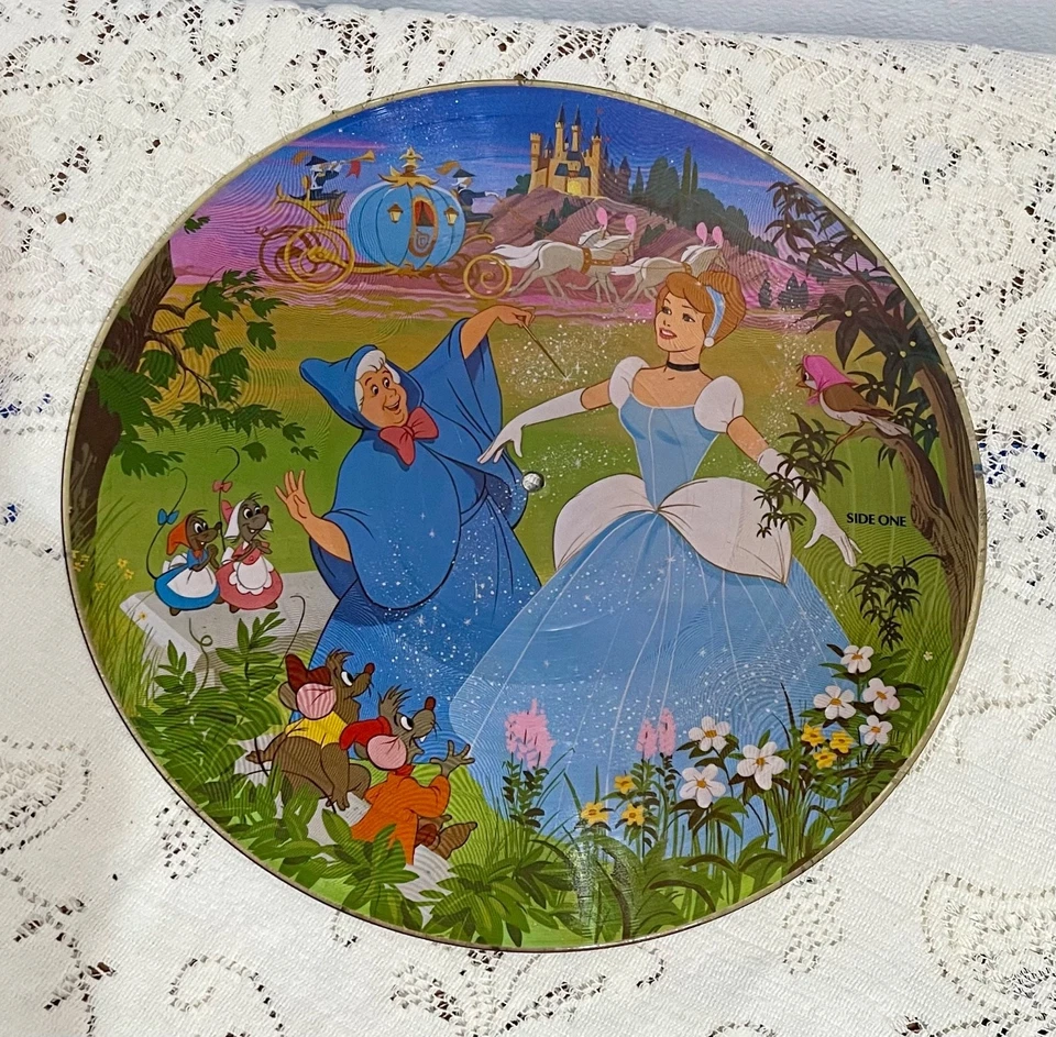 Vintage 1981 Cinderella Disney Picture Disc Movie Soundtrack RECORD Album Music - Image 2 of 4