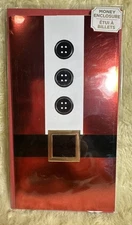 Papyrus Christmas Card 2022 Money Enclosure Shiny Red Santa Suit Merry Wishes