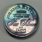 VINTAGE JOHNSON MATTHEY 5 OZ SILVER ROUND FOCUS MEDALIST RAINBOW TONING