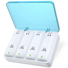 Battery Charger for Wii & Wii U Remote Controller,4pcs 2800mAh NiMH Rechargea...