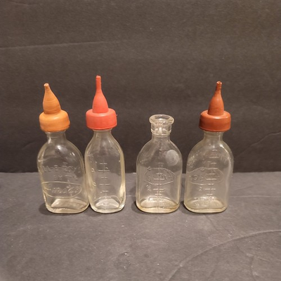 #ad #ad 3 DOLL E TOYS by Amsco Glass Baby Doll Bottles Toy in one B.rubber is harder b $28.00