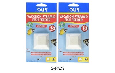 Automatic API Pyramid Fish Feeder 2PK Vacation 5-10 Goldfish For Up to 14 Days