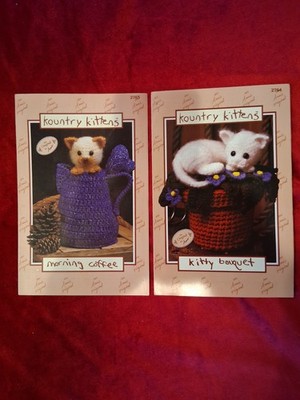 Lot of 6 VTG Kountry Kittens Knitting Pattern Booklets Annie's Original Patterns