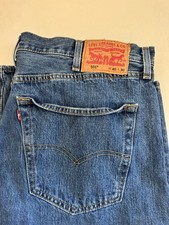 Levis 501 Jeans Mens 40x30 Blue Denim Pants Button Fly Workwear Straight Leg