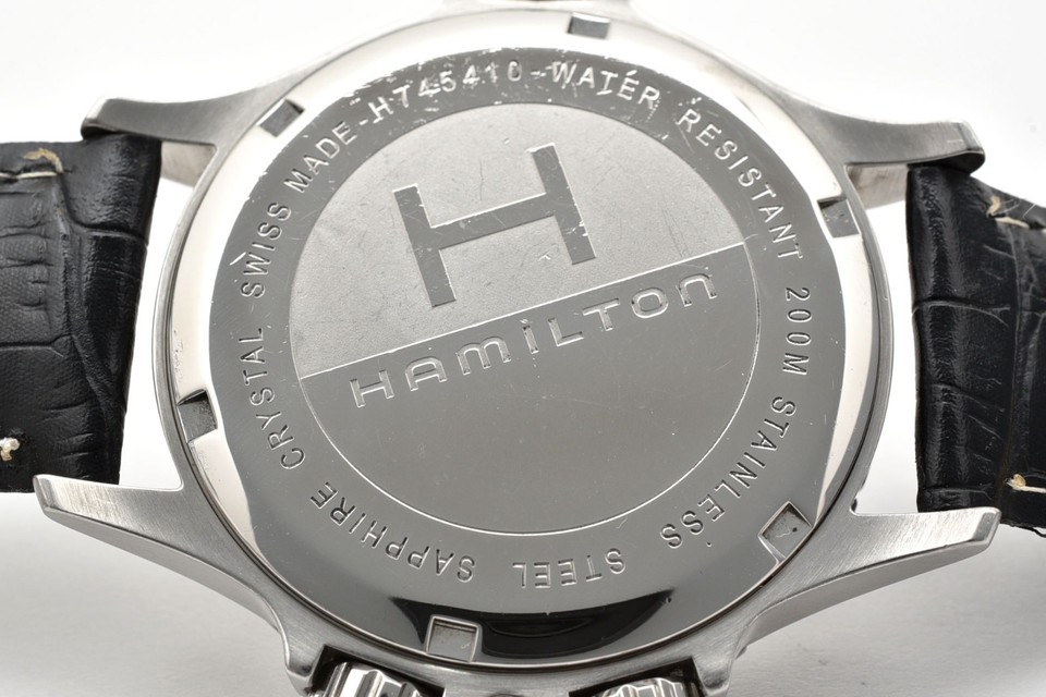 [NEAR MINT] Hamilton Khaki Navy Sub GMT World Time H745410 Quartz Dive ...