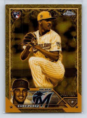 2023 Topps Gilded Collection Eury Perez Cast in Gold SP /199