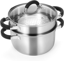 3.2QT Steamer for Cooking - Stainless Steel Steam Pot with Steamer Basket, Cooki