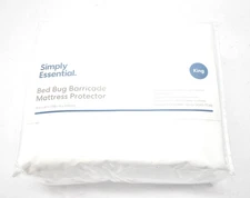Simply Essential Bed Bug Barricade Mattress Protector King Size White 78" x 80"