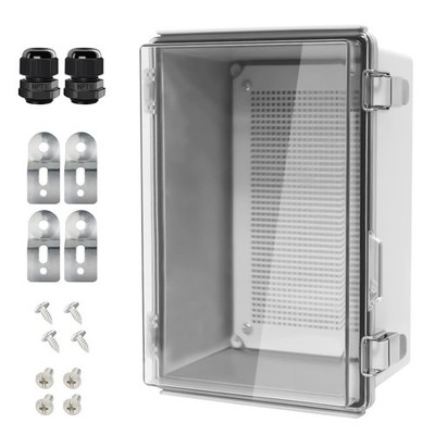 LeMotech Electrical Box, IP67 Waterproof Hinged Clear Cover Stainless Steel L...