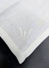 Lot Of 7 Vintage 15" Square White Cotton Pocket Handkerchiefs 1960s