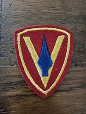 ORIGINAL PERIOD WWII WW2 USMC US 5TH MARINE DIVISION PATCH ON FELT