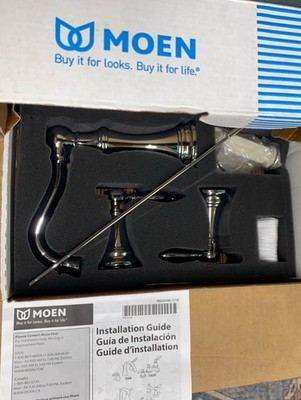 Moen Weymouth TS42108 Chrome 2 Handle Widespread Bathroom Faucet OPEN BOX NEW
