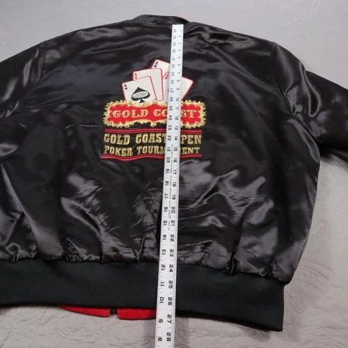 VTG Gold Coast Poker Tournament Las Vegas Jacket Factory Bomber Jacket Mens 2XL image 9
