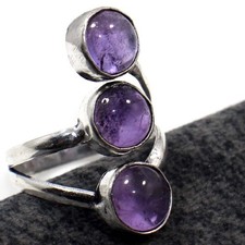 Trending Natural Amethyst 925 Silver Plated Gemstone Ring Us 8 MJ