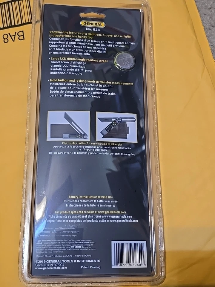General Tools 828 Digital T-BEVEL & PROTRACTOR 8" NEW - Image 2 of 3