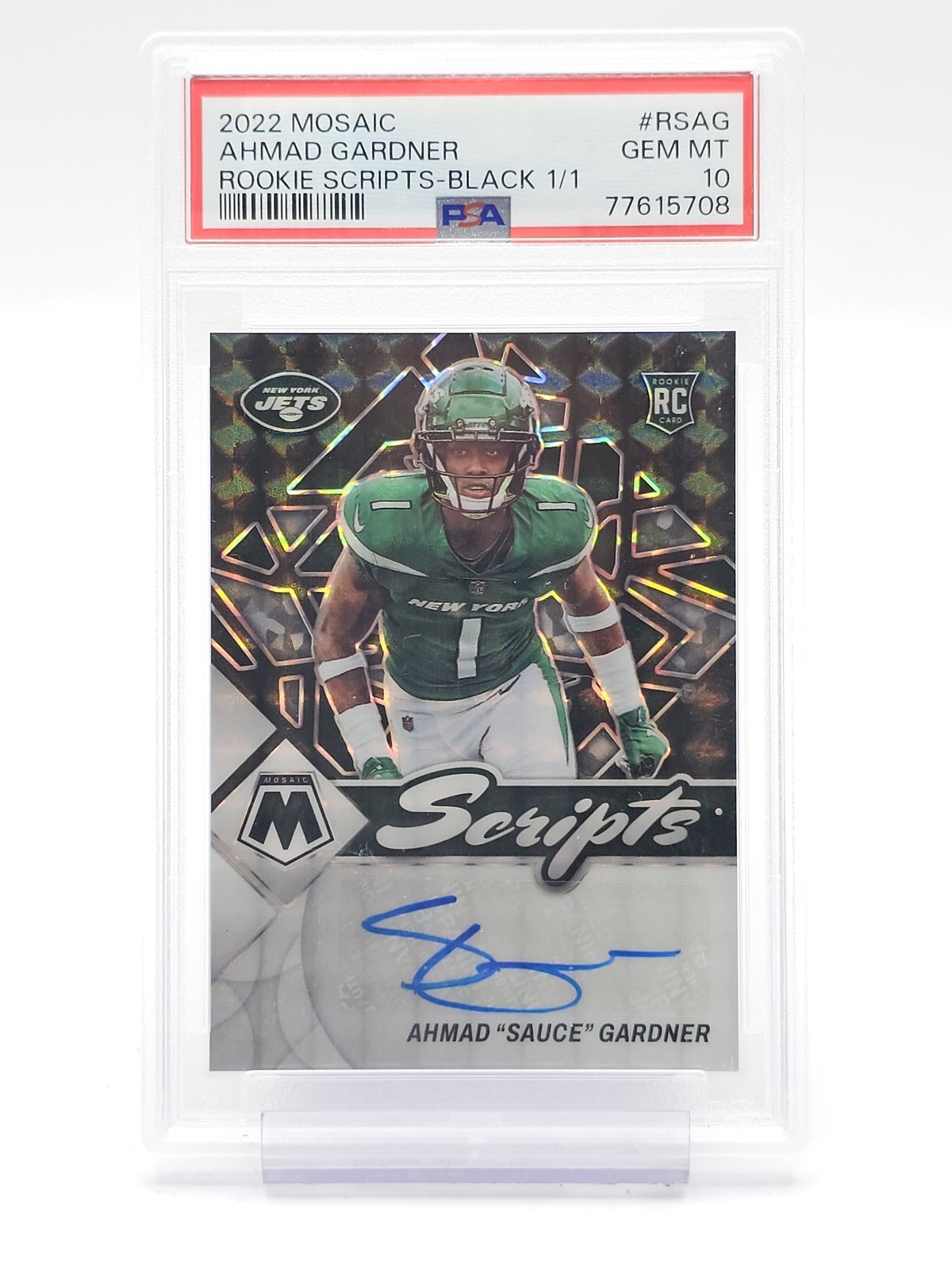 Sauce Gardner Panini Mosaic Rookie Scripts #RSAG Black 1/1