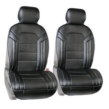 Front Set Faux Leather Car Seat Cushions - Seat Covers for Black - Front Set