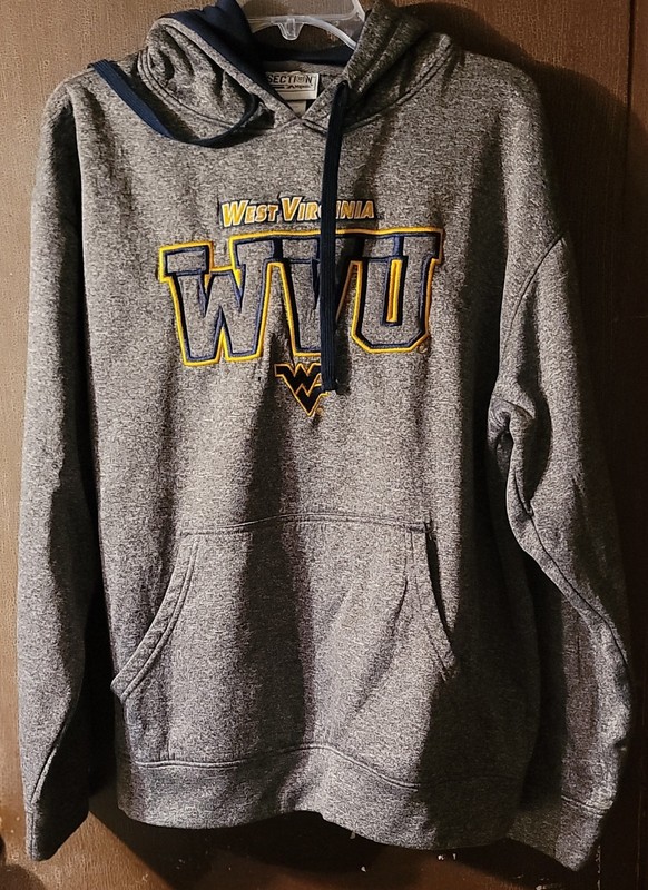 Section 101 Majestic WVU Mountaineers Mens Large Gray Hoodie