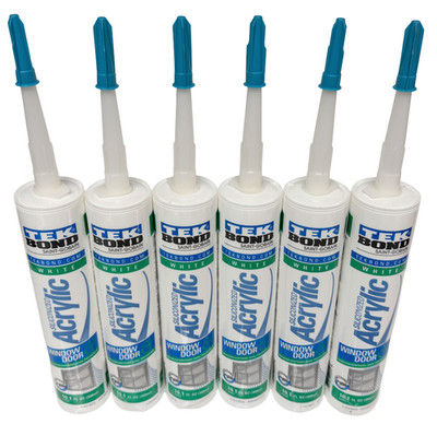 Tek Bond White Siliconized Acrylic Caulk Sealant Window & Door 10.1 OZ (6 Pack)