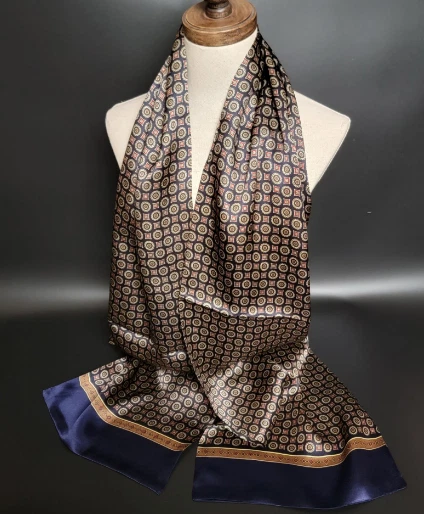 100% шелк мужчин женщин шарф шейный платок надежном длинный точка бежевый синий красный MY175-35 - Изображение 3 из 4