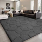 Large Jacquard 3D Plush Area Rug Soft Shaggy Non-Slip Floor Carpet