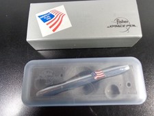 FISHER CHROME BULLET SPACE PEN ~ AMERICAN FLAG PEN ~ PATRIOTIC ~ STARS & STRIPES