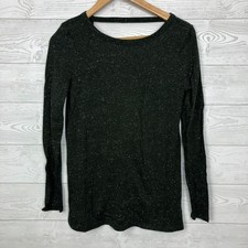 Ann Taylor LOFT Women's Long Sleeve Pullover Sweater V Back Green Size XS