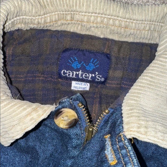 Vintage Carter’s coat jacket denim jean lined warm corduroy boys small 4-5-6 - Image 2 of 4