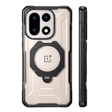 For OnePlus 15 Case Built in Screen With MagSafe Kickstand Poetic Cover Black