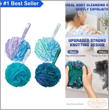 Loofah Sponges for Shower 4 Pack Extra Large 75g Exfoliating Body Scrubber