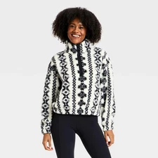 Women's High Pile Fleece 1/2 Zip Pullover Jacket - All In Motion